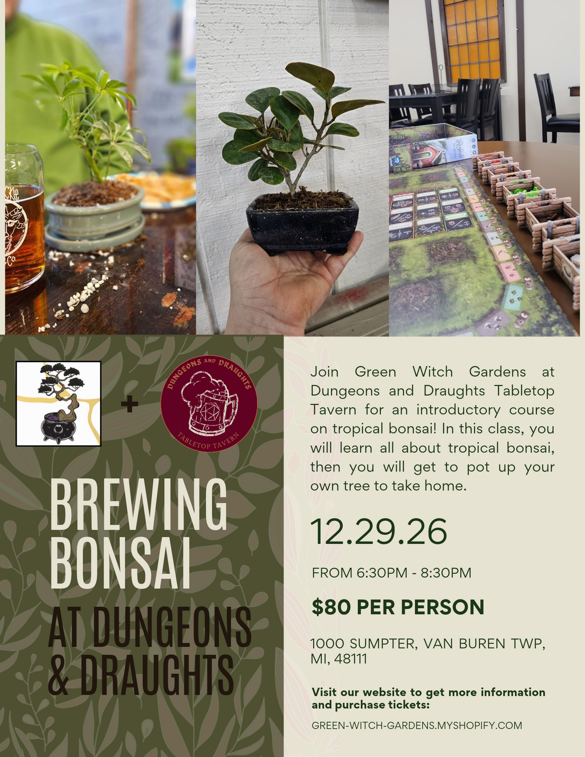 Brewing Bonsai at Dungeons & Draughts- 12/29/26