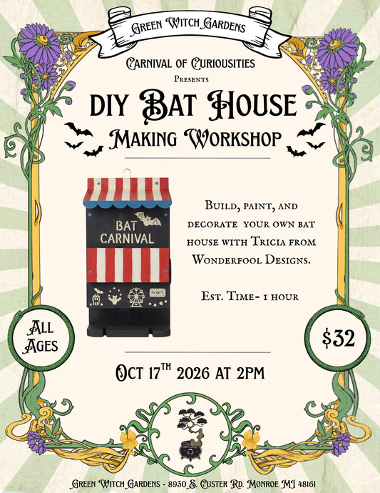 DIY Bat House Class - 10/17/26 @2pm