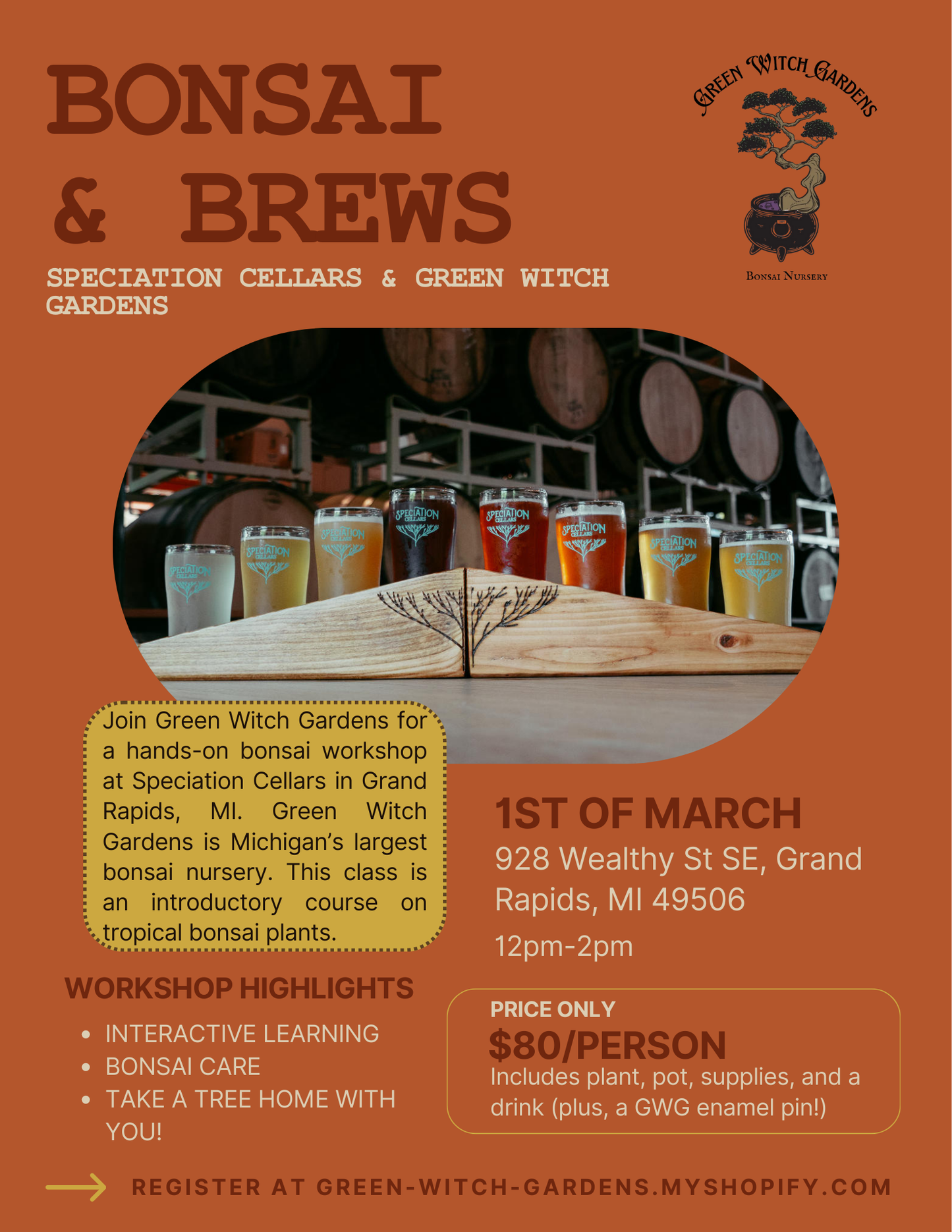 *Sold Out* Introductory Bonsai Class at Speciation Cellars - 3/1/2026 at 12pm