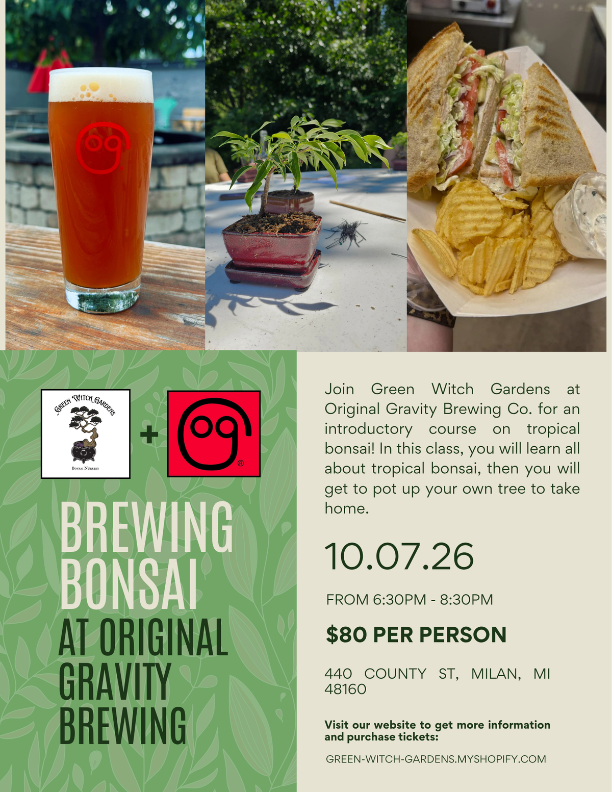 Brewing Bonsai at Original Gravity Brewing Co - 10/7/26 at 6:30pm