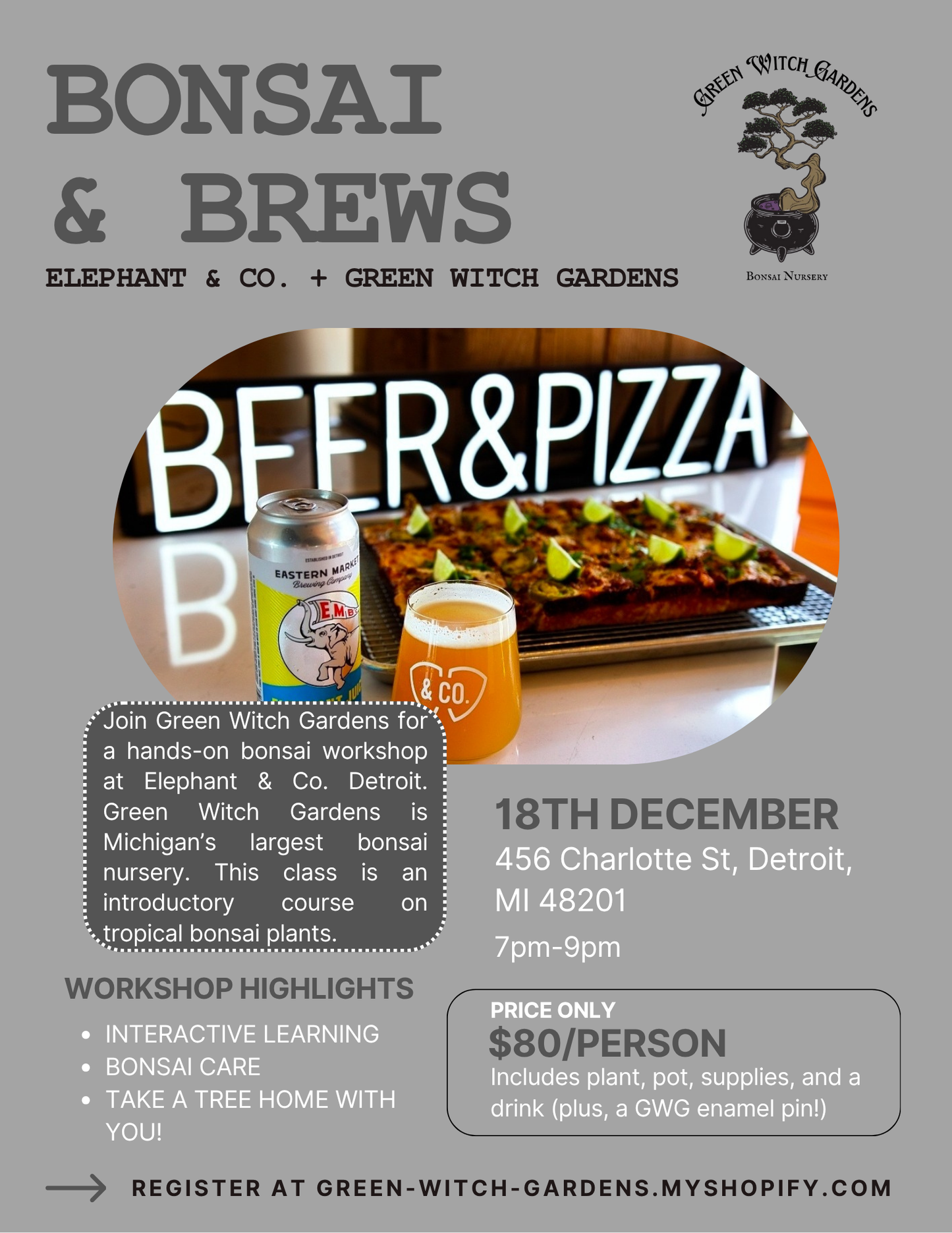 Bonsai + Brews at Elephant & Co. - 12/18/25 at 7pm
